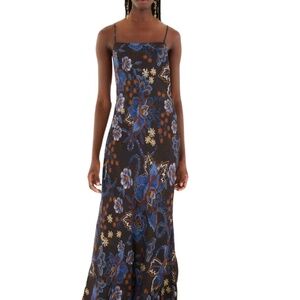 NWT Farm Rio Snakes Bouquet Slip Maxi Dress